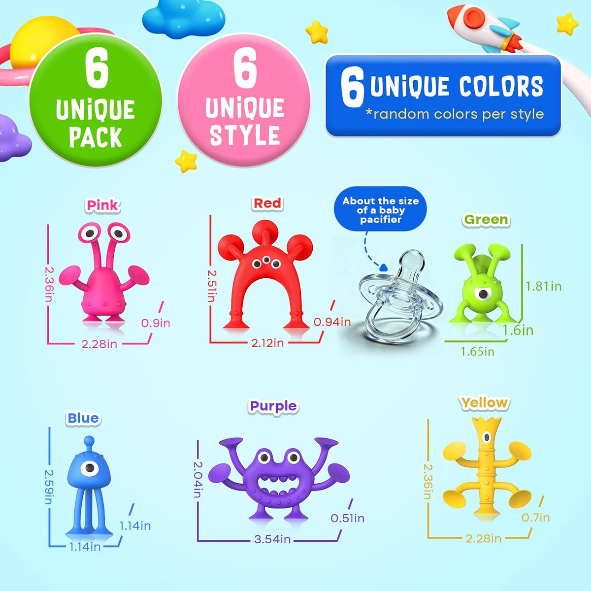 Bath Toys Kids Suction Toy: No Hole Bath Toy for Boys Girls – Fun for Kids & Family - Alien / 6 PCS - image 2