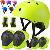 Toddler Kids Bike Helmet Set with Knee Elbow Pads - Green / Small: 20.1"-21.2"/51-54cm