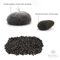 Royal Imports 30LBS River Rocks Decorative Ornamental Pebbles, Garden Landscaping Stones, Gravel Filler for Plants, Vases, Succulents, Home Decor, Aquariums, Crafting, Animal Habitat - Small Black