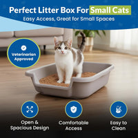 KittyGoHere Senior Cat Litter Box Jumbo Low Entry Open Top - Misty Gray / Small - image 2