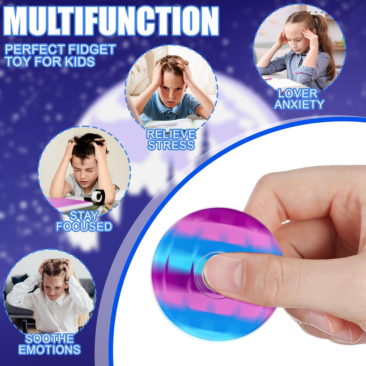 Sotiff 24 baseball fidget spinners, mini acrylic spinners with baseball print - view 37