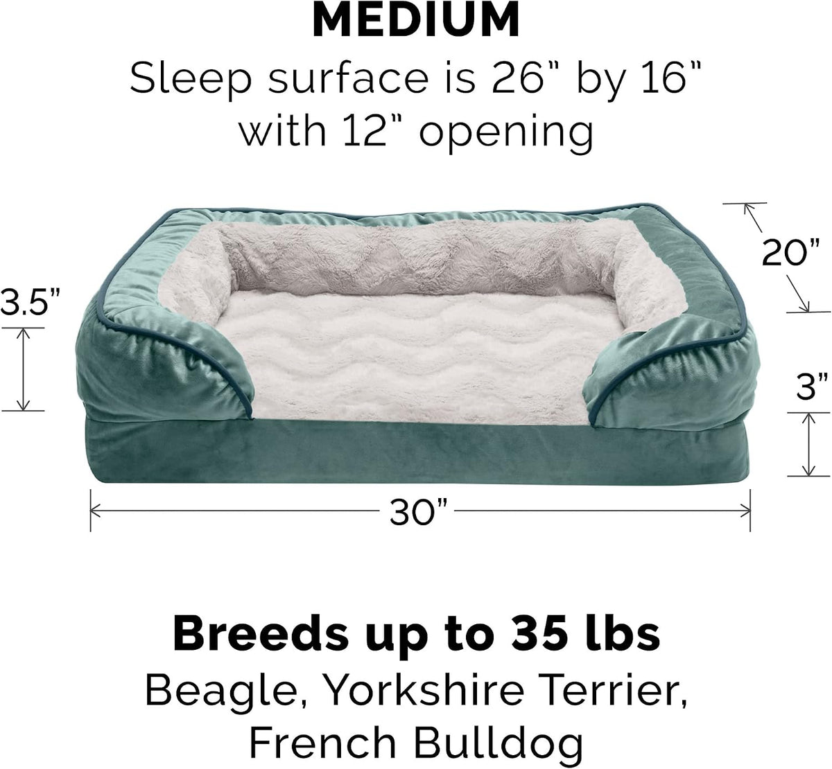 FurHaven Cooling Gel Dog Bed for Large Dogs - Medium / Celadon Green - image 2