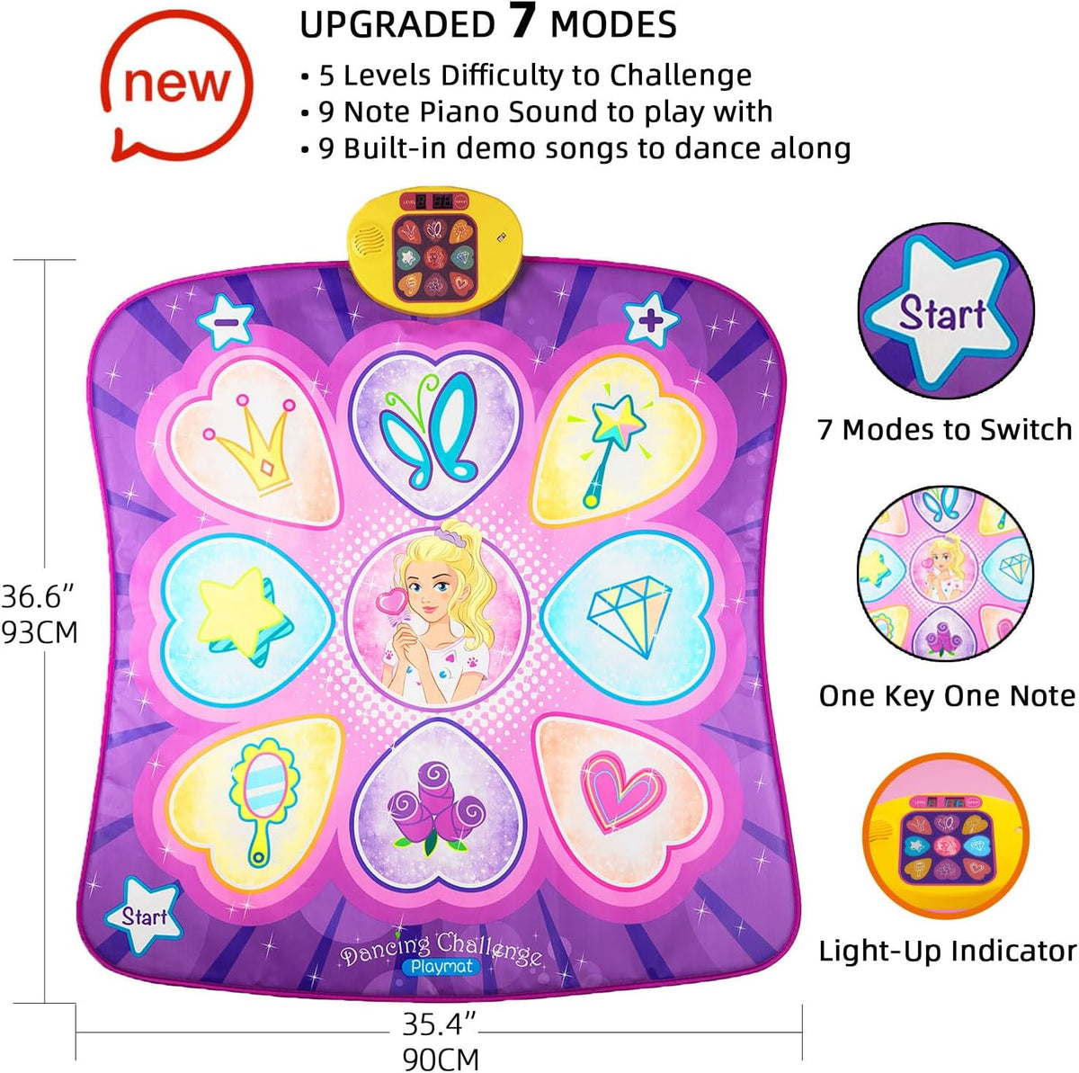 SUNLIN Dance Mat for Girls Ages 3-8 - Purple - image 2