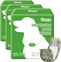 COCOYO Disposable Male Dog Wraps, Small Size, Super Absorbent - Extra Small (Pack of 3)