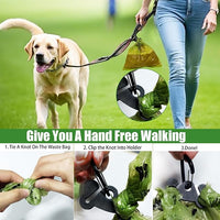 Dog Waste Bag Dispenser Poop Bag Dispenser for Leash Accessory dog Poop Bag Holders Fits Dog Leash Include Hand Free Holder, Clear, No-PUXYB