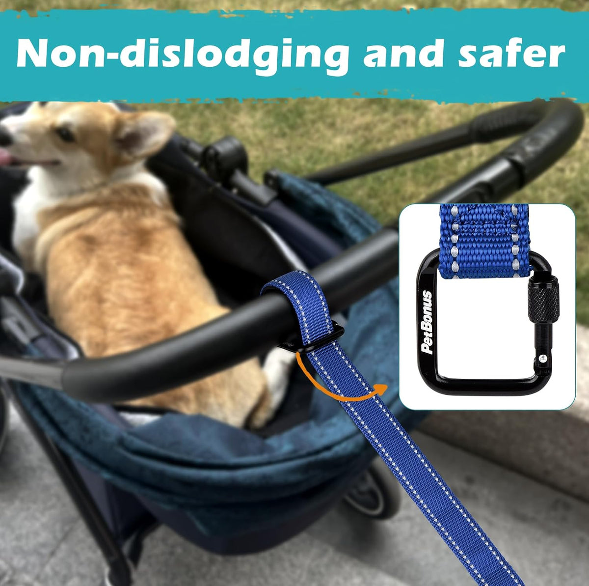 PetBonus Dog Leash Wrist Strap with Lockable Clip for Dog Retractable - Blue / 1 Pack - image 2
