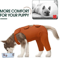 Kuoser Dog Recovery Suit for Back Legs & Thigh Wounds - Brown XL