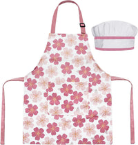 Kids Apron for Boys and Girls Aged 3-6 100% Cotton Blue WQHM – Fun for Kids & Family - Pink Apron & Hat
