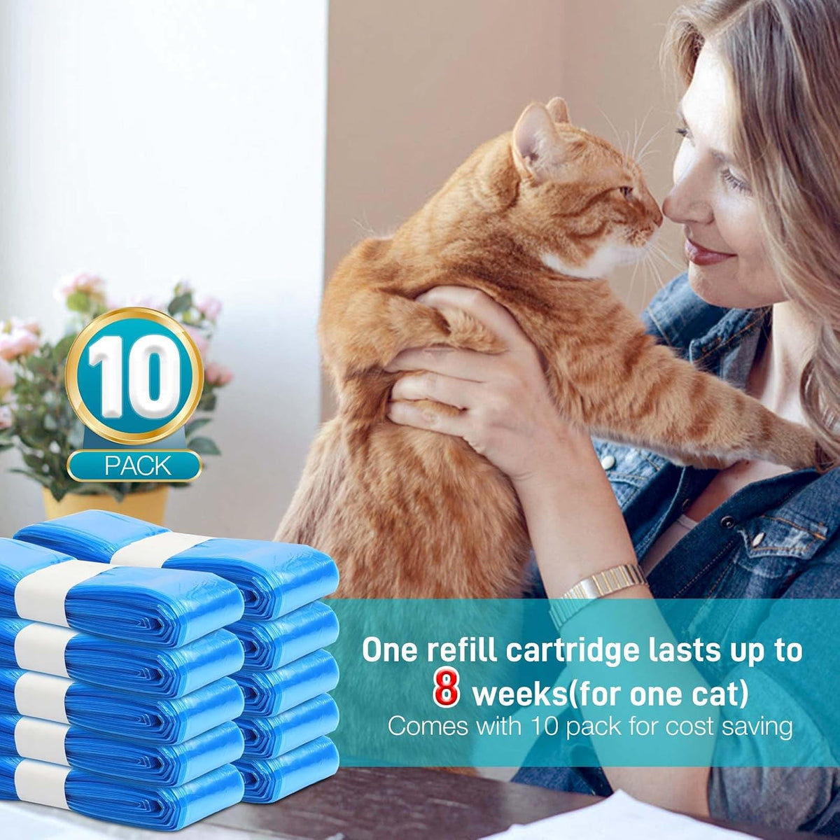 10 Pack Cat Litter Refill Bags 100% Enhanced Odor Control Generic - image 2