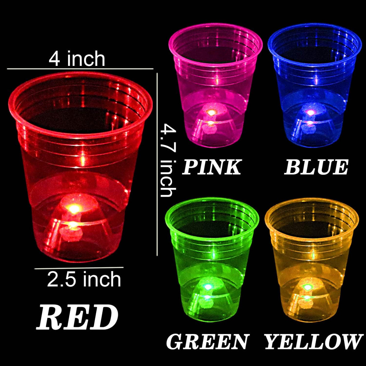 40 Pcs Glowing Party Cups 16oz for Indoor Outdoor - image 2