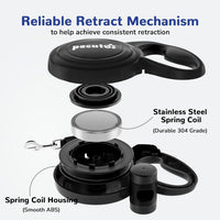 32ft Retractable Dog Leash with Reflective Strips - Black / 32ft | 110 lbs max - image 3