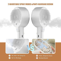 Cloud Care Cat Brush for Indoor Cat Steam Brush for Shedding Spritz Defur Comb for Cats Dogs Steam Brushes for Long Short Hair Cats Dogs Pet Steam Brushes for Massage Grooming Self-Cleaning