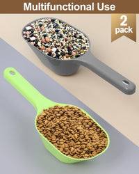 2 PACK Dog Food Scoop,1 Cup Capacity Pet Food Scoop For Dog and Cat – Essentials for Dogs - Grey and Green - image 2