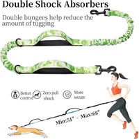 Hands Free Dog Leash with Zipper Pouch - white-green mix / Large - image 4