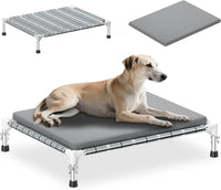 Elevated Dog Bed, Raised Cooling Lifted Dog Cot for Indoor & Outdoor – Essentials for Dogs - Cushion / M:34'' x 26'' 8''