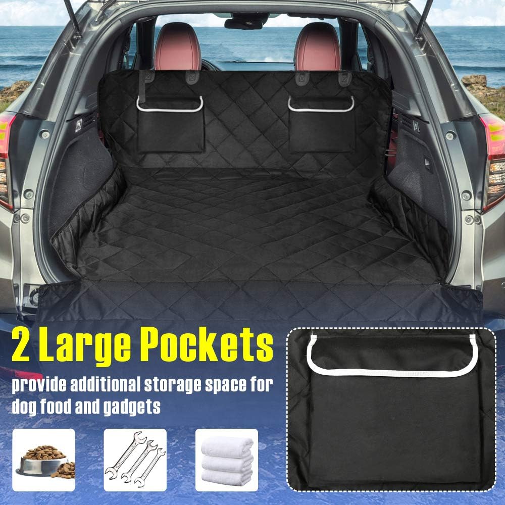 SUV Cargo Liner for Dogs - Trunk Cover for SUV with Bumper Flap Protector – Essentials for Dogs - Pockets Black / Standard: 55" x 91" - image 4