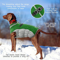 Dog Cold Weather Coats Reflective Dog Warm Jacket with Harness – Essentials for Dogs - Green / L(chest:24in) - image 3