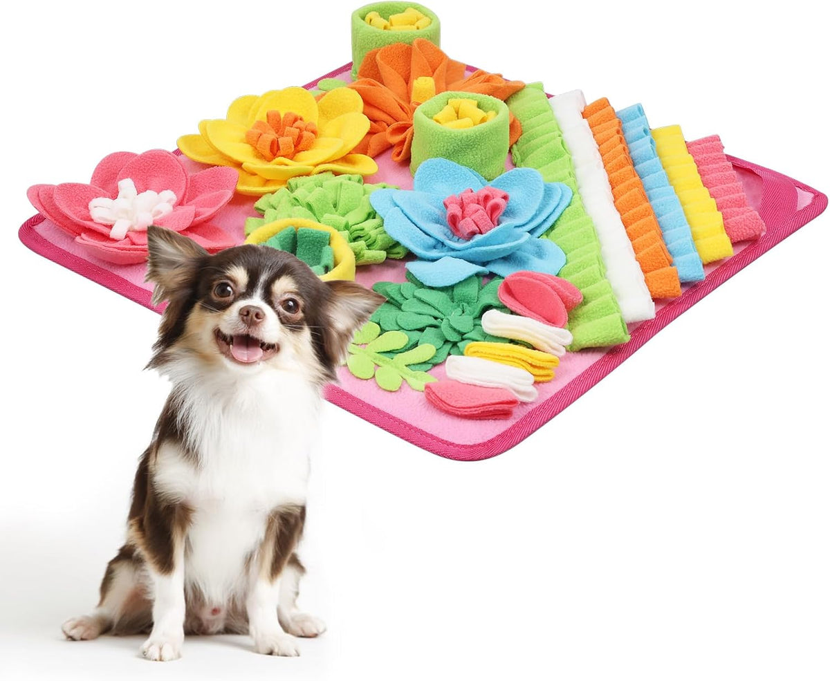 Snuffle Mat for Dogs, 15.4in Felt Wool for Small/Medium Pet Puzzle – Essentials for Dogs - Pink / 15.4"L x 15.4"W