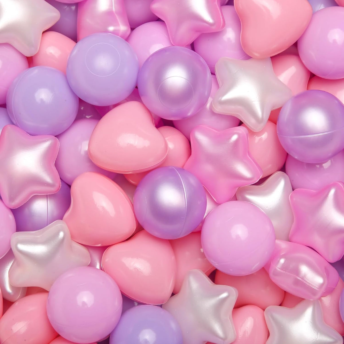 TRENDPLAY ball pit balls in star, heart and round shapes with pastel colors - view 3