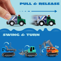 JOYIN 18 Pcs Pull Back City Cars and Trucks Toy Vehicles Set - Jumbo Cars Set - image 4