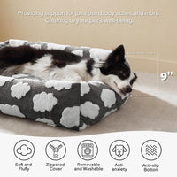 JOEJOY Cute Dog Bed Medium Size Dog - Cozy Clouds Grey / XL (42"x36"x9") - image 2