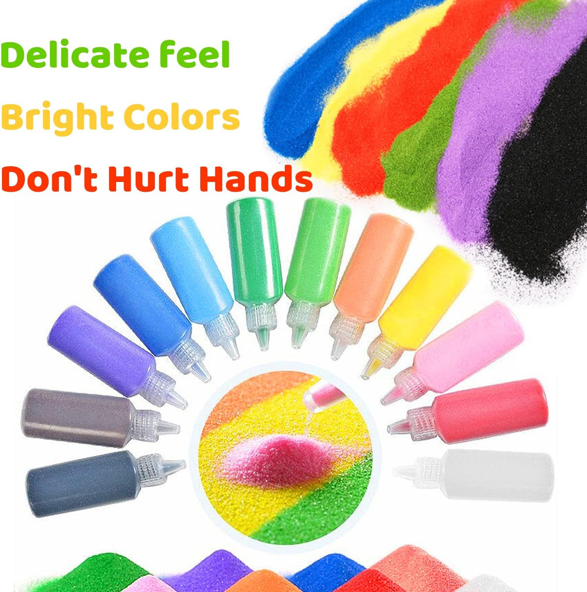 36 PCS Art Sand Kit, DIY Scenic Sand Painting & Wedding Decoration Bottles – Fun for Kids & Family - 24 Color - image 3