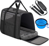 JUNGYOUN Premium Cat Carrier - Dark Grey / 17.5"L x 12.4"W x 13.5"H
