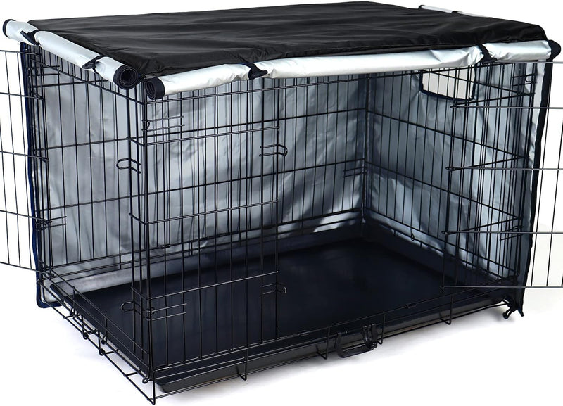 kefit Dog Crate Cover, Privacy & Light-Blocking Cover for Wire Dog Kennel/Cage, Fits Standard 48" - Black / 42 inch