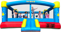 Causeair inflatable bounce house with slide, mesh walls and double basketball hoop