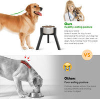 Dog Bowl Stand for Medium Large Dogs - 1 Pack - Black, Square / Height: 11", Width: 7-10.6" - image 2