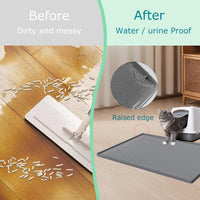 Cat Litter Mat, Silicone Large Cat Mat for Litter Box - 37"L x 22"W / Grey - image 3