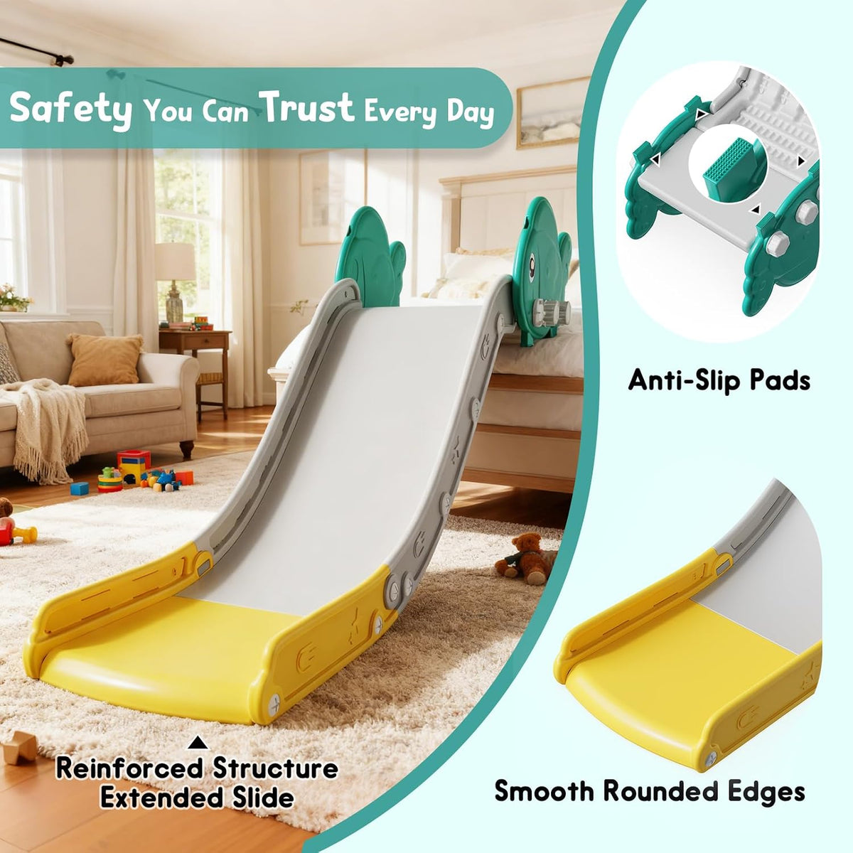 Couch Slide for Stairs Bed Kids Extended Widened Toddler Slide - image 4