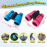 ESSENSON binoculars for kids, set of 2 in blue and black with neck straps and carrying bags - view 7