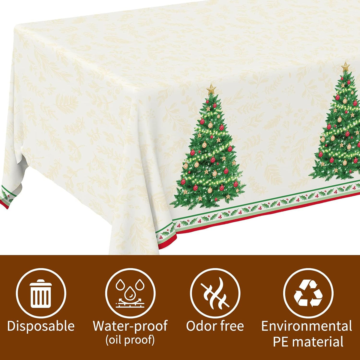 Fall Thanksgiving decorations, Disposable Tablecloth - Christmas tree - image 3