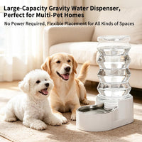 RIZZARI 8L Elevated Dog Water Dispenser: Gravity Waterer for Large - White / 8L - image 4