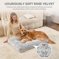Large Dog Crate Bed Mat, Washable Plush Pad for Large Breeds – Essentials for Dogs - Gray / 23.0" L x 18.0" W x 3.0" Th - image 2