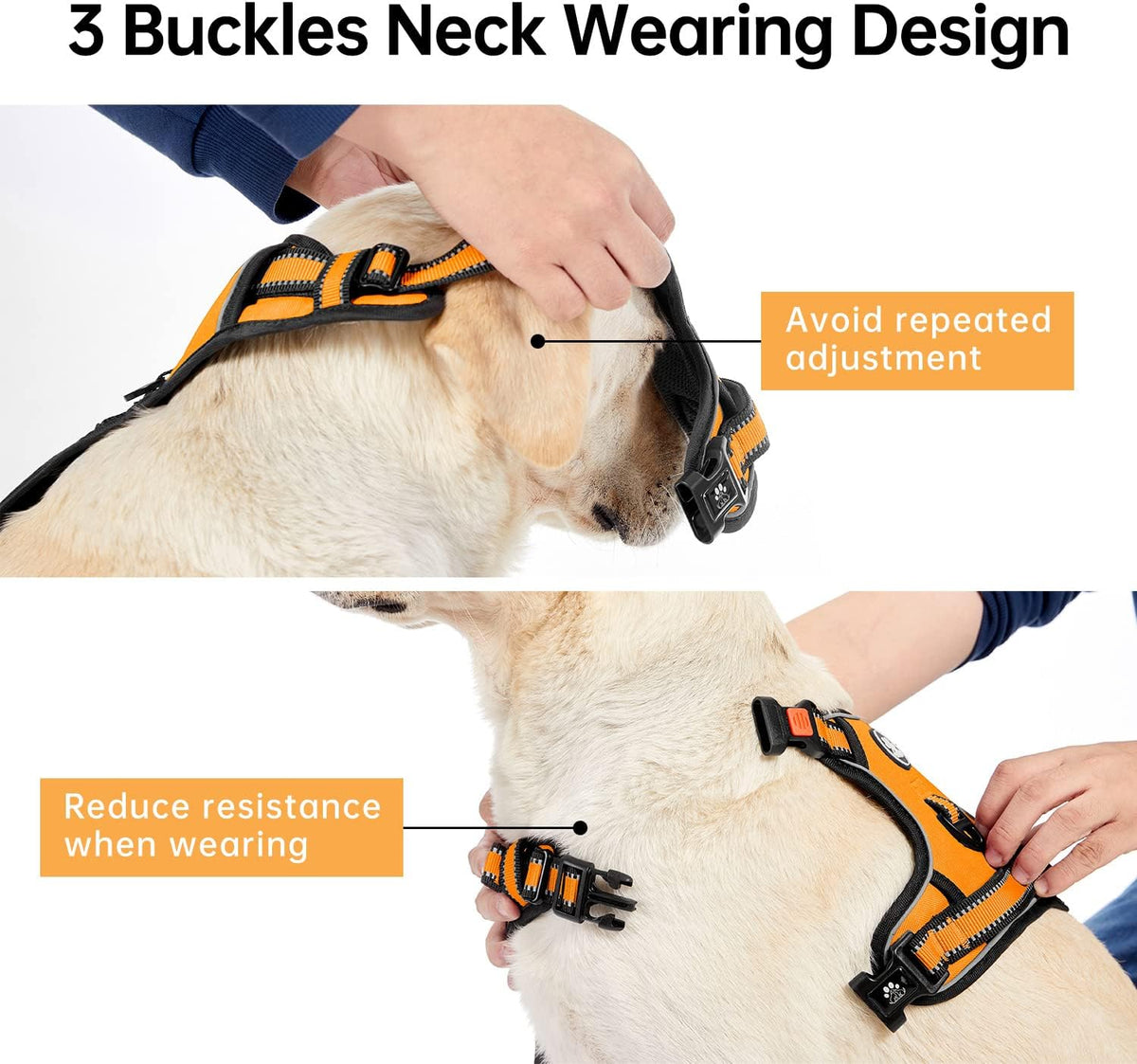IVY&LANE No Pull Dog Harness for Medium Dogs - Orange / X-Large - image 4