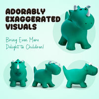 VangeBow Bouncy Horse Animal Hopper Toy for Toddlers 1-5 – Fun for Kids & Family - Green Big Triceratop - image 2