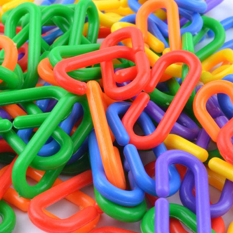 100 Piece Plastic C-Clips Hooks Chain Links C-Links Rat Parrot Bird