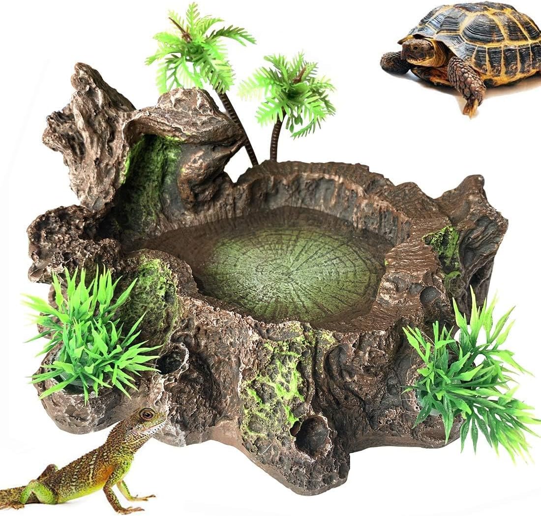 PINVNBY Reptile Water Dish, Snake Water Bowl - Smooth