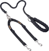 Mighty Paw Double Dog Leash - Double Leash w/ Rope Handle / Standard | Dogs 30+ lbs