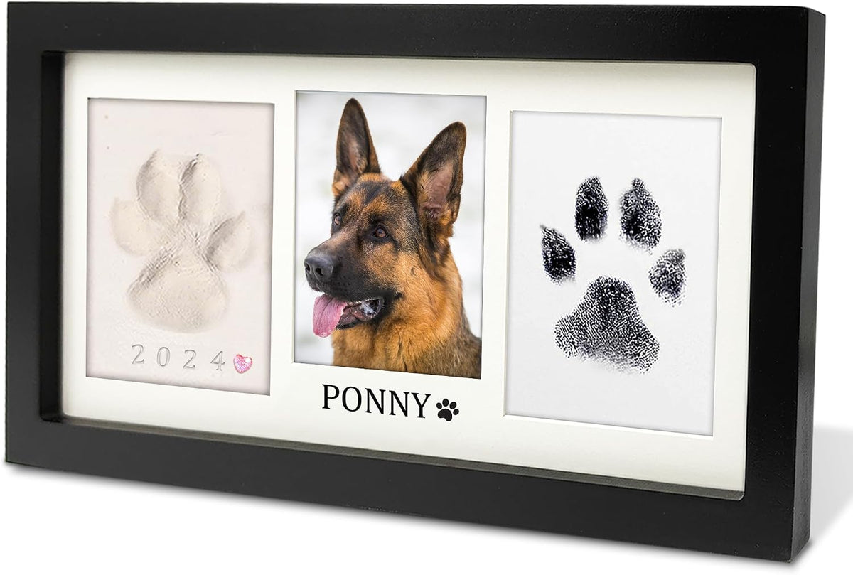 MYPAWLETS Paw Print Frame Kit, Dog/Cat Pawprints Keepsake - Extra Large-Black