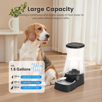 Automatic Dog Water Dispenser, Stainless Steel Bowls Feeder - Black / 1.6 Gallon - image 3