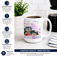Yorkie Puppies three in a row Ceramic Coffee Mug 15 oz Decorative Large C Handle Mug Cup for Tea, Cocoa Hot Chocolate