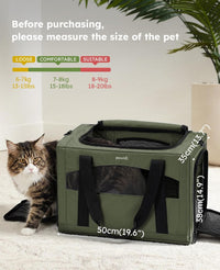 Pecute Cat Carrier Stable, Pet Carrier with Privacy Partition - Green / 19.6"L x 14.9"W x 13.7"H - image 2