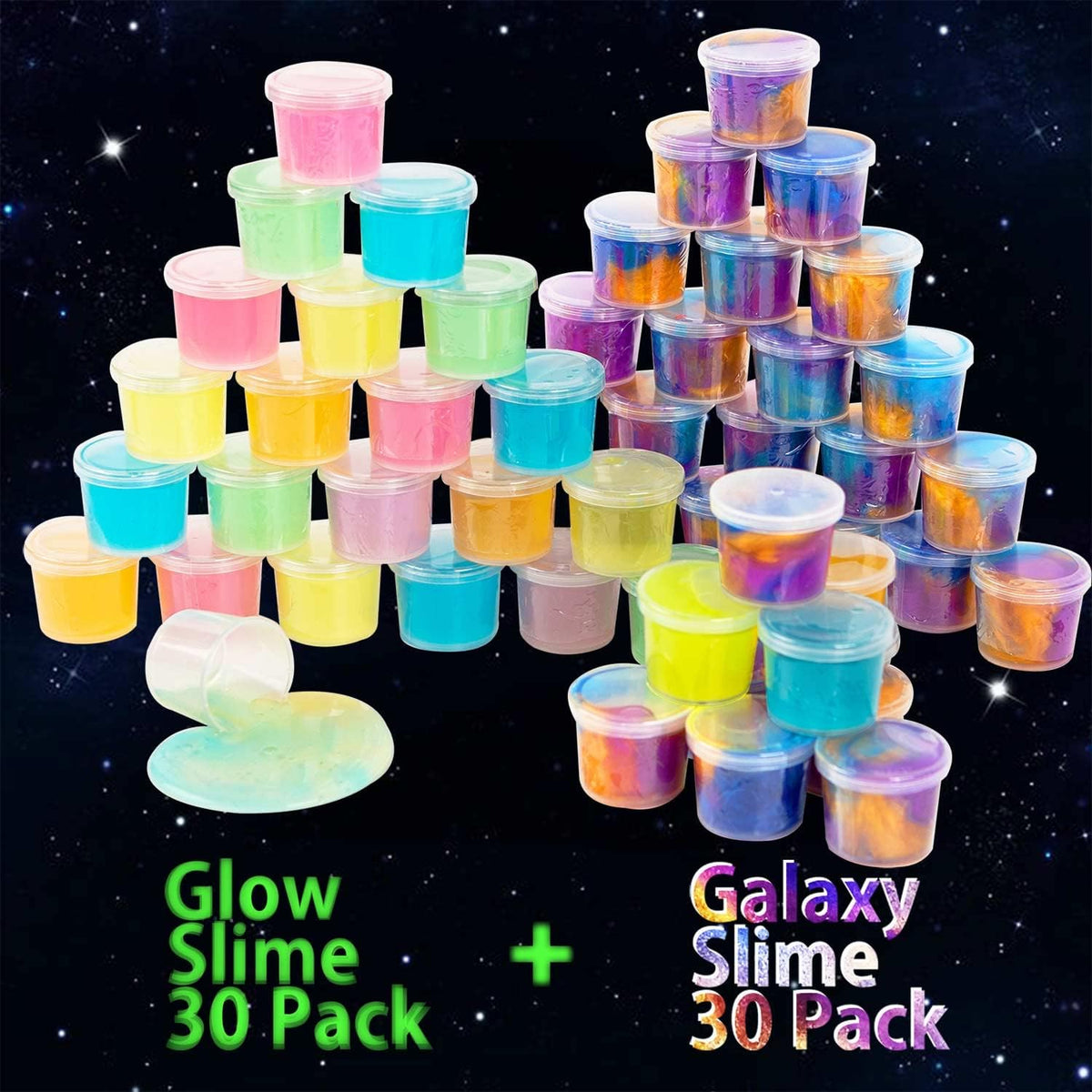 Galaxy Slime Party Favors 30 Pack, Stretchy, Non-Sticky - Blue,green,orange,pink,purple - image 2
