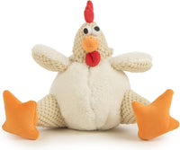 goDog Checkers Fat Rooster Squeaky Plush Dog Toy - Large