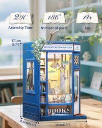 Cutefun Book Nook Kit - DIY Miniature Dollhouse Kit for Adults and Teens – Fun for Kids & Family - Literature Bookstore - image 2