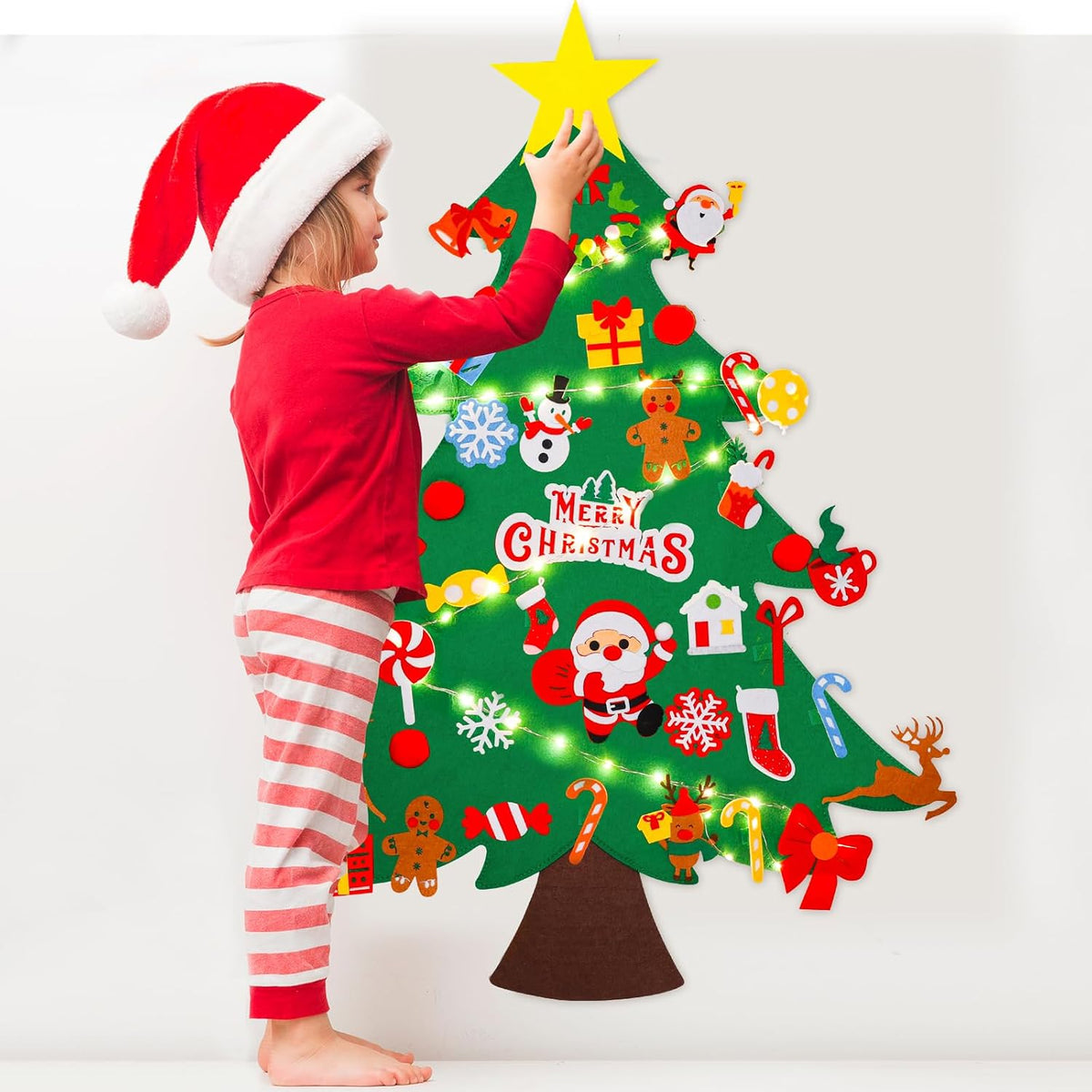 Max Fun DIY Felt Christmas Tree Set 3.2Ft with 41 Ornaments for Kids - image 2