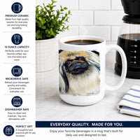 What a pair of Pekingese Ceramic Coffee Mug 15 oz Decorative Large C Handle Mug Cup for Tea, Cocoa Hot Chocolate